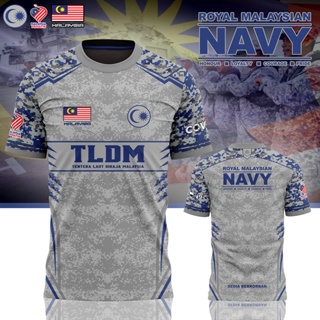 เสื้อกีฬาแขนสั้น ลายทีมกองทัพเรือมาเลเซีย TLDM MALAYSIA เสื้อยืด พิมพ์ลาย Ms. ไซซ์ 100 เซนติเมตร - 160 เซนติเมตร สําหรับเด็ก และผู้ใหญ่ XS - 3XL