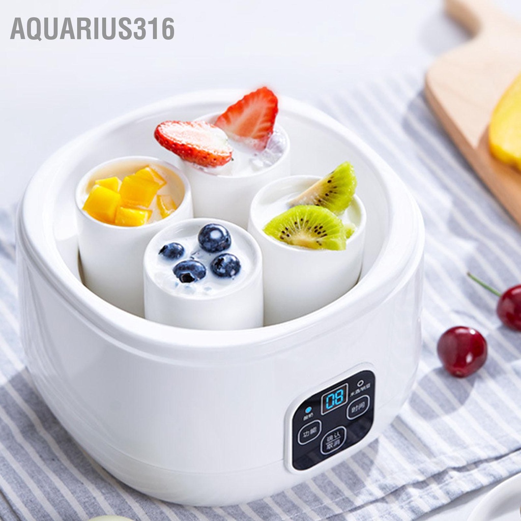 aquarius316-เครื่องทำโยเกิร์ตอัตโนมัติมัลติฟังก์ชั่นเครื่องทำโยเกิร์ตกรีกไฟฟ้าแบบโฮมเมดขนาดกะทัดรัดสำหรับหอพักในครัว