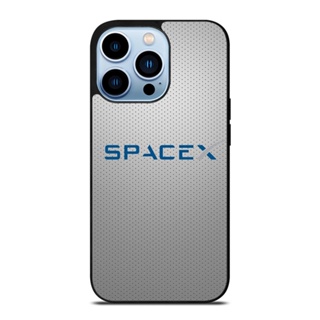 เคสโทรศัพท์มือถือ กันกระแทก ลายโลโก้ Space X สีเทา สําหรับ IPhone 14 Plus 13 Pro Max 12 Mini X