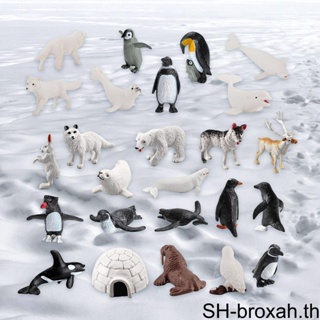 โมเดลฟิกเกอร์ รูปสัตว์ขั้วโลก ขนาดเล็ก สําหรับตกแต่งบ้าน 26 ชิ้น