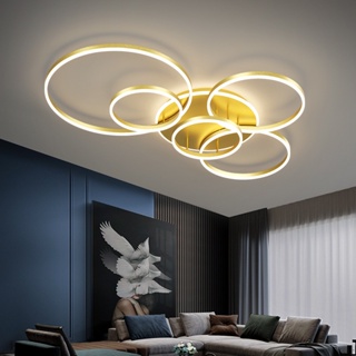 โคมไฟเพดาน LED สีทอง สไตล์นอร์ดิก โมเดิร์น สีน้ําตาล หรี่แสงได้ สําหรับแขวนเพดาน ห้องนั่งเล่น ห้องครัว ห้องนอน ห้องรับประทานอาหาร