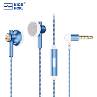 NiceHCK EB2S PRO 3.5mm Plug with Mic Flat-Head Earbud HIFI Wired Earphone 15.4mm LCP Diaphragm Dynamic Music Vocal Headset