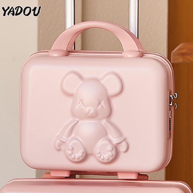 yadou-กล่องใส่เครื่องสำอางแบบพกพา-กล่องเก็บกระเป๋ารหัสผ่านขนาดเล็กหมีน่ารักรุนแรง