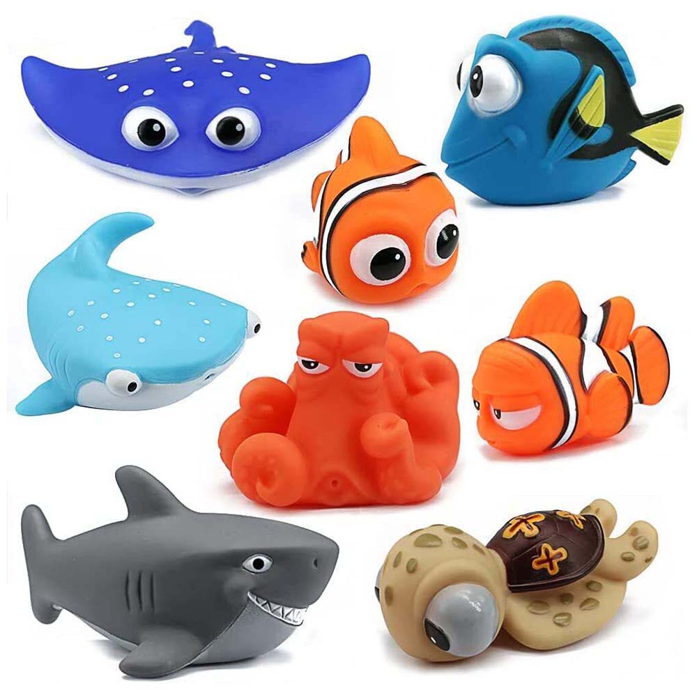 8pcs-underwater-world-baby-bathing-water-spray-floating-ocean-animal-toys-bathing-toys