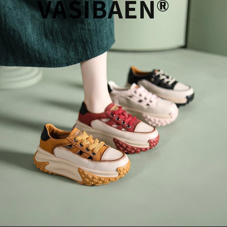 vasibaen-รองเท้าแตะหนังแท้ของผู้หญิงฤดูร้อนใหม่ทุกการแข่งขันย้อนยุคกีฬาพ่อรองเท้าระบายอากาศรองเท้าพื้นหนากลวง