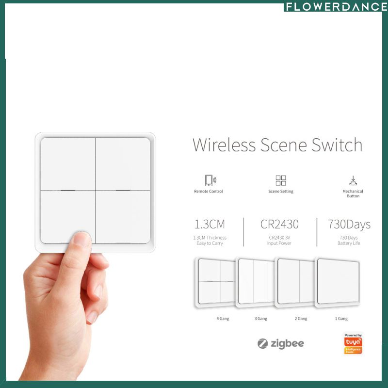 tuya-zigbee-สวิตช์ฉากไร้สายอัจฉริยะการเชื่อมโยงฉากอัจฉริยะ-tuya-smart-app-ควบคุมปุ่มเครื่องกลอายุการใช้งานแบตเตอรี่ยาวนาน-flower