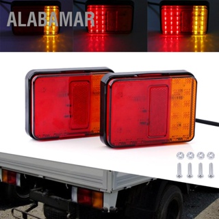 ALABAMAR 2 ชิ้น 12 V 30 LED ไฟท้ายไฟเตือนไฟท้ายด้านหลังสำหรับรถพ่วงรถบรรทุกเรือสีแดงและสีเหลืองอำพัน