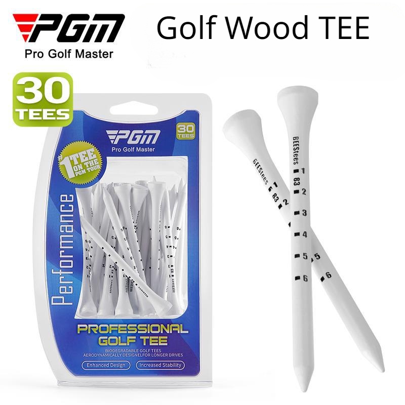 Pgm 30 ชิ้น/กล่อง White Golf Tees โลโก้ที่กําหนดเอง Professional Wood ...