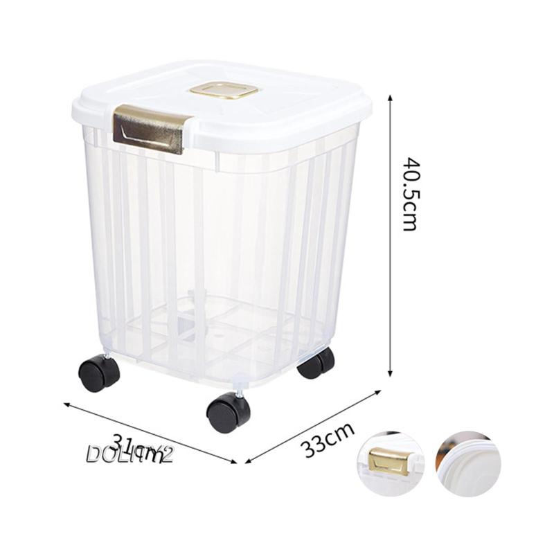 dolity2-rice-storage-container-food-holder-bin-with-caster-cereal-container-measuring-cup-grain-bucket-leakproof-food-container-for-countertop-grain