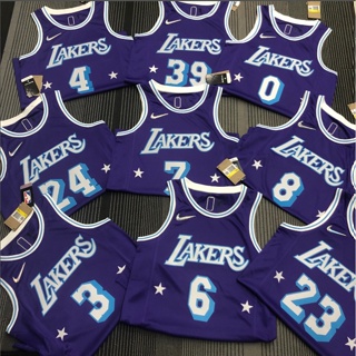 เสื้อกีฬาบาสเก็ตบอล สีม่วง 2022 nba Los Angeles Lakers 380788