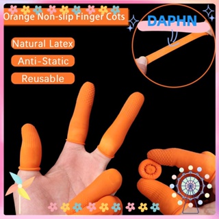 DAPHS ถุงมือป้องกันนิ้วมือ ใช้ซ้ําได้ สีส้ม สําหรับทําเล็บ จํานวน 100 ชิ้น
