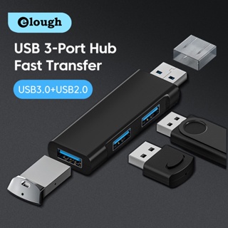 Elough อะแดปเตอร์ฮับ USB 3.0 3 พอร์ต อะลูมิเนียม ขนาดเล็ก ความเร็วสูง แบบพกพา