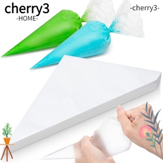 Cherry3 ถุงบีบครีม PE ขนาดเล็ก กลาง ใหญ่ ทนทาน แบบใช้แล้วทิ้ง สําหรับตกแต่งเค้ก เบเกอรี่ 100 ชิ้น ต่อถุง