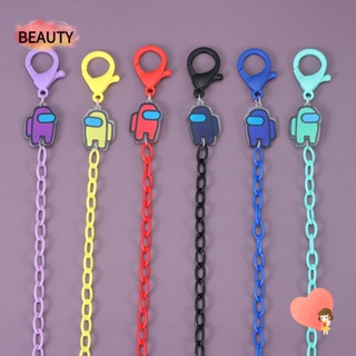 BEAUTY Men Women Acrylic protectionLanyard Multi-Function Glasses Chain Among Us Portable Eye Wear Accessories Lanyard Eyeglasses Beaded Metal Rope Neck Strap Chain protectionStorage Artifact/Multicolor