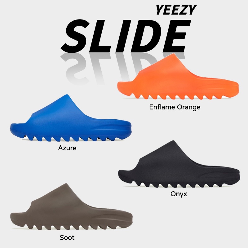 พร้อมส่ง-แท้-100-adidas-yeezy-slide-enflame-orange-azure-onyx-soot-sandals
