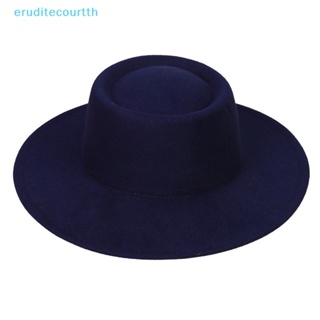 [eruditecourtth] Fedora หมวกปีกกว้าง 8.5 ซม. สไตล์อังกฤษ สําหรับผู้ชาย ผู้หญิง 2023 [ใหม่]