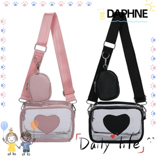 Daphne กระเป๋าสะพายไหล่ กระเป๋าถือ แบบใส รูปหัวใจ เหมาะกับการเล่นกีฬา สําหรับสตรี