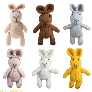 Live ของเล่นตุ๊กตากระต่ายถักโครเชต์น่ารัก แฮนด์เมด พร็อพถ่ายภาพเด็กทารกแรกเกิด