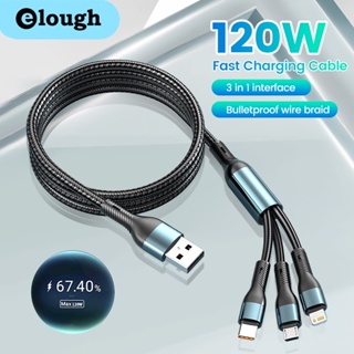 Elough 3 in 1 สายชาร์จเร็ว Type C Micro USB 120W 1.2 ม. 2 ม.