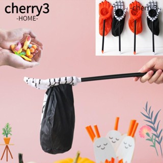 Cherry3 ถุงขนม ลายฟักทอง โครงกระดูก สีขาว ของขวัญฮาโลวีน สําหรับเด็ก และผู้ใหญ่