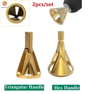 Chamfer CR12 MOV เครื่องมือลบคมภายนอก ด้ามจับสีทอง หกเหลี่ยม