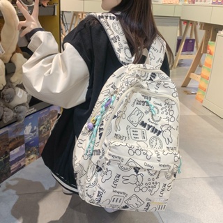 กระเป๋าเป้สะพายหลัง กระเป๋านักเรียน พิมพ์ลายน่ารัก จุของได้เยอะ สไตล์เกาหลี สําหรับผู้หญิง