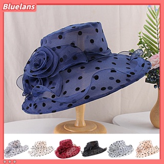 【 Bluelans 】หมวกปีกกว้าง กันแดด ระบายอากาศ แต่งลูกไม้ ลายดอกไม้ สําหรับผู้หญิง