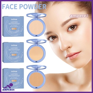 Ouhoe Powder Cake Flawless Long Lasting Oil Control Not Easy To Take Off Foundation Natural Light Concealer Breathable Sweatproof Waterproof -AME1