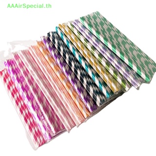 Aaairspecial หลอดกระดาษลายทาง ย่อยสลายได้ สีชมพู สําหรับตกแต่ง 25 ชิ้น ต่อชุด