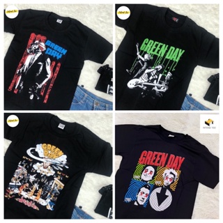 เสื้อยืดผ้าฝ้ายพิมพ์ลายขายดี เสื้อวง Greenday พิมพ์หน้าหลัง