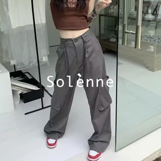 Solenne  กางเกงขายาว คาร์โก้ กางเกง ย้อนยุค 2023 NEW Stylish Trendy สไตล์เกาหลี พิเศษ A93L3I7 36Z230909