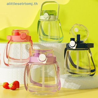Alittlese ขวดน้ําน่ารัก พร้อมหลอดดูด 1300 มล. เกรดอาหารสีแดง แบบพกพา สําหรับเล่นกีฬา ฟิตเนส ท่องเที่ยว TH