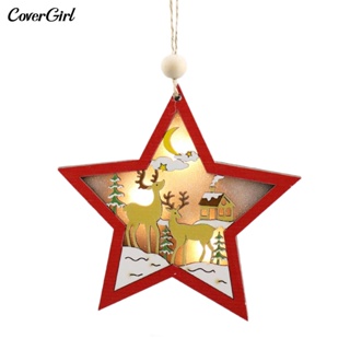 Covergirl กระดิ่งไม้ รูปดาว มีไฟ Led สําหรับตกแต่งบ้าน เทศกาลคริสต์มาส