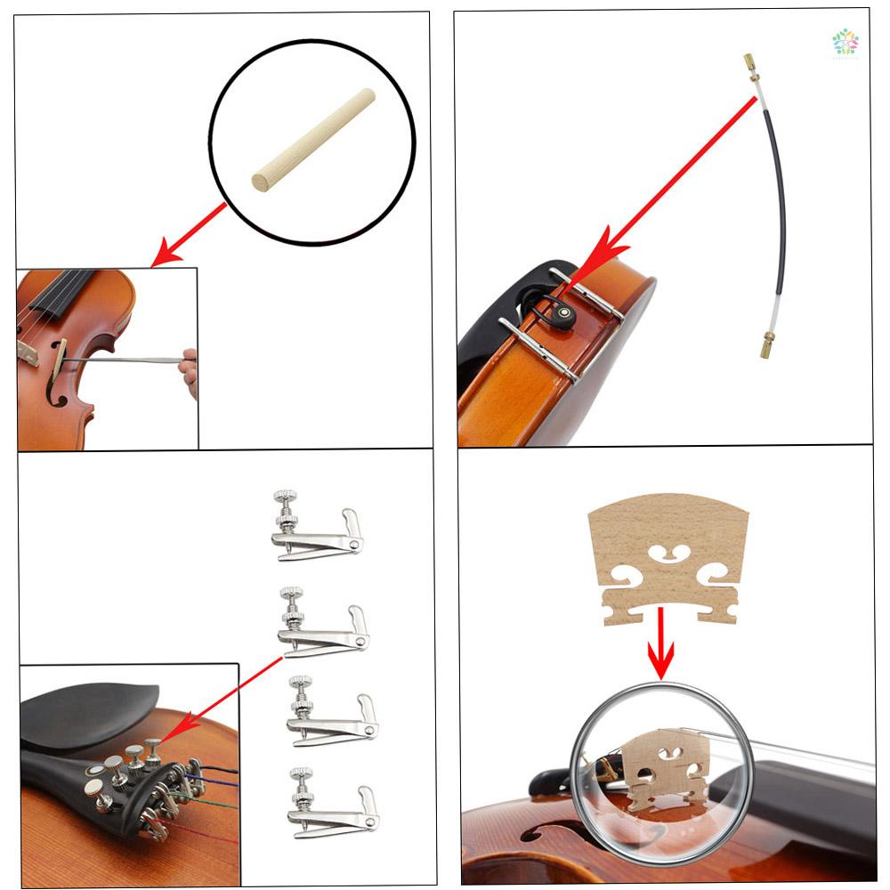 audioworld-อะไหล่ไวโอลิน-4-4-15-ชิ้น-พร้อมหางปลา-ปุ่มท้าย-ที่พักคาง-สกรูที่พักคาง-ซาวด์โพสต์-สะพาน-หมุดจูน-4-ชิ้น-และตัว-t-4-ชิ้น