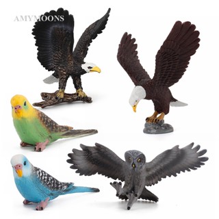 Amymoons simulation owl parrot decorative ornaments animal model plastic handicraft accessories