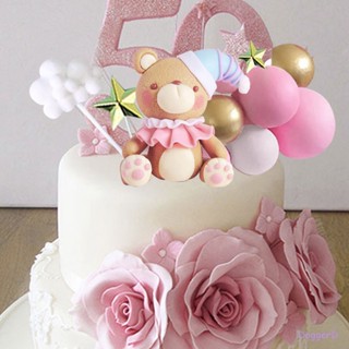 ชุดอุปกรณ์ตกแต่งเค้ก ธีมวันเกิดเด็ก ลาย Doggerd Bear