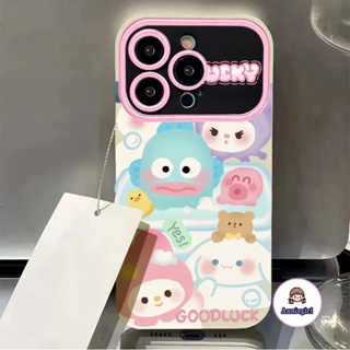 SANRIO เคสไอโฟน 15 ป้องกันเลนส์ ลายการ์ตูนซานริโอ้ สําหรับ IPhone 11 14 Pro Max 12Pro 13 15Promax XS XR 7 8 Plus