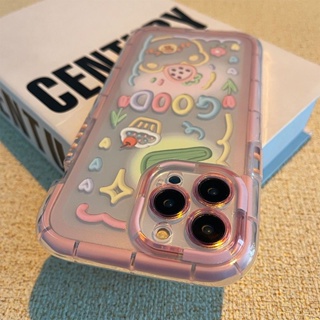 Pink Luminous Cute Graffiti Phone Case For Iphone 13 Phone Case for iphone 14 Iphone12 Female 11Promax Transparent Xs Cartoon XR