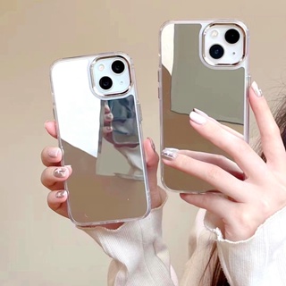 เคสโทรศัพท์โปร่งใสพร้อมปุ่มเงินกระจกรับรูปสำหรับ Iphone 11 12 13 14 15 Pro Max Xr Xs Max X Xs 13 Pro Max 12 Pro Max