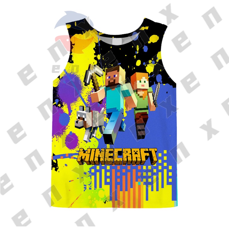 เสื้อยืดลําลอง-แขนสั้น-พิมพ์ลาย-minecraft-game-3d-สําหรับเด็กผู้ชาย-ผู้หญิง-อายุ-3-13-ปี-เหมาะกับงานปาร์ตี้วันเกิด