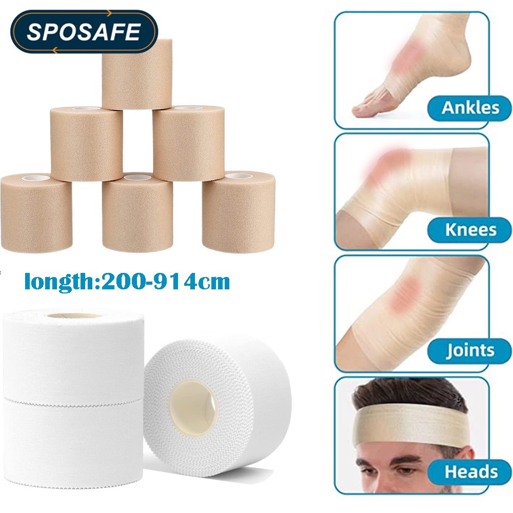 sposafe-เทปผ้าพันแผล-มีกาวในตัว-สําหรับพันข้อเท้า-เท้า-ข้อมือ-เข่า-วอลเลย์บอล-1-ม้วน