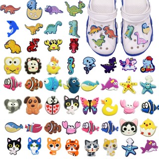 เข็มกลัด ลายการ์ตูนสัตว์ สําหรับตกแต่งรองเท้า Crocs Jibbitz DIY