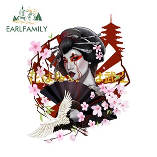 Earlfamily สติกเกอร์ไวนิล ลายอนิเมะ Campervan Geisha กันน้ํา สําหรับติดตกแต่งรถยนต์ 13 ซม. x 10.4 ซม.