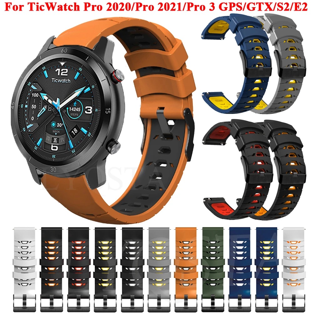 สายนาฬิกาข้อมือซิลิโคน-20-22-มม-อุปกรณ์เสริม-สําหรับ-ticwatch-pro-3-ultra-gps-ticwatch-pro-x-2020-lte-gtx-e2-s2