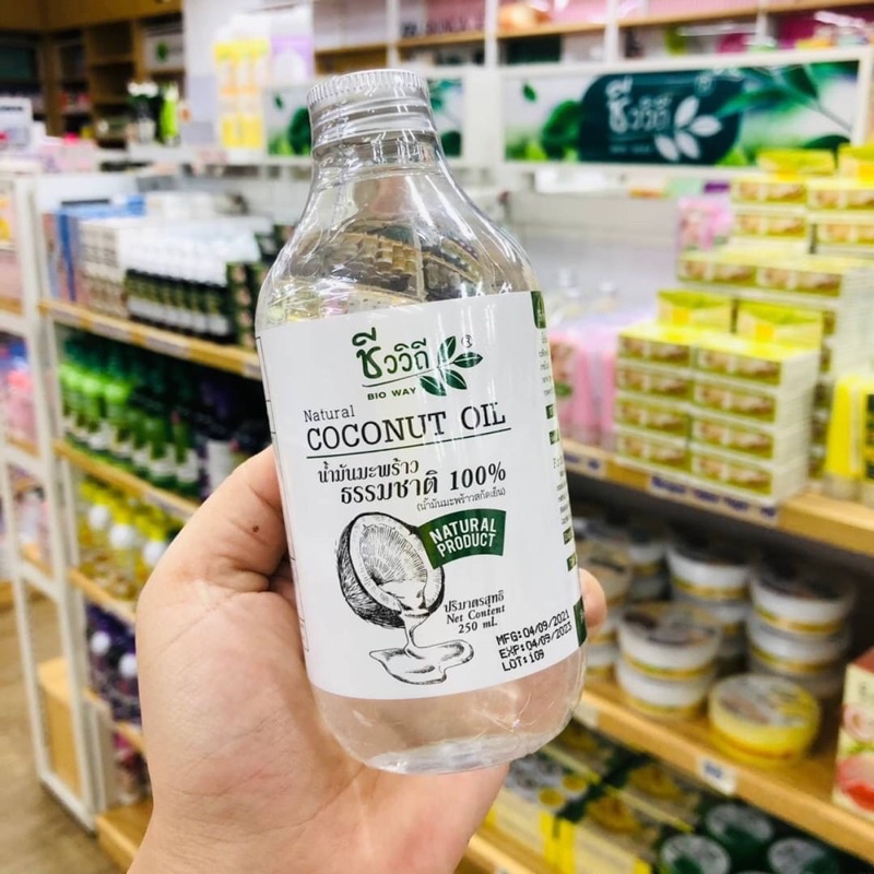 ชีววิถี-น้ำมันมะพร้าวสกัดเย็นแบบธรรมชาติ-100-bio-way-natural-virgin-coconut-oil-250ml-cold-pressed