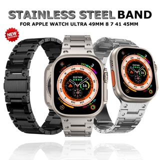 สายนาฬิกาข้อมือสเตนเลส สําหรับ Apple Watch Ultra 49 มม. 8 7 45 มม. 44 42 มม. 41 มม. 38 40 มม. iWatch Series 8 se 6 5 4 3