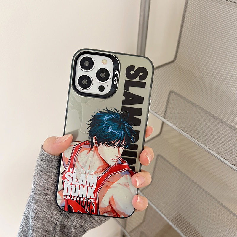 เคสโทรศัพท์มือถือ-ผิวด้าน-พิมพ์ลาย-slam-dunk-สองชั้น-สําหรับ-iphone-14-pro-max-13-12-pro-max-11
