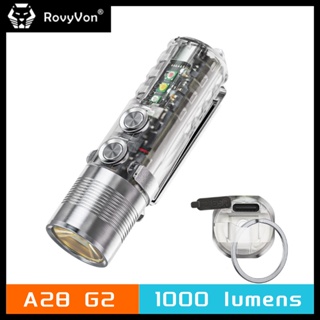 Rovyvon Aurora A28 ไฟฉาย EDC 1000 Lumens 4500K 90+ CRI ชาร์จได้ พร้อมแบตเตอรี่ 600mAh สีขาว