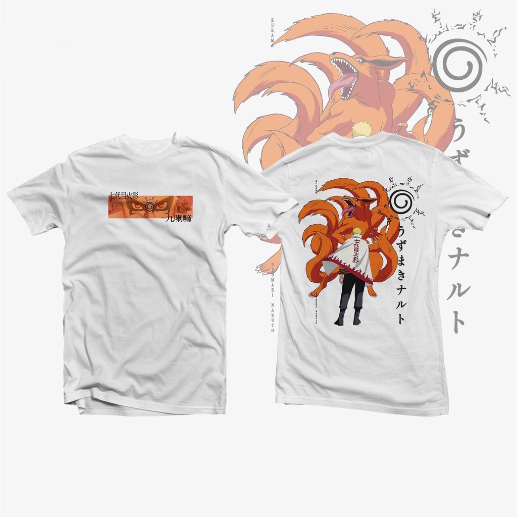 เสื้ออนิเมะ-นารูโตะ-kurama-ผู้ชายพิเศษ-เสื้อยืดลายการ์ตูน-แฟชั่นคนขนาดใหญ่-เสื้อโอเวอร์ไซส์ผู้ชายและผู้หญิงแขนสั้น-ins