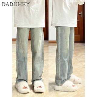 DaDuHey🎈 New American Style Ins High Street Hip Hop Jeans Women Niche High Waist Wide Leg Loose Straight Pants